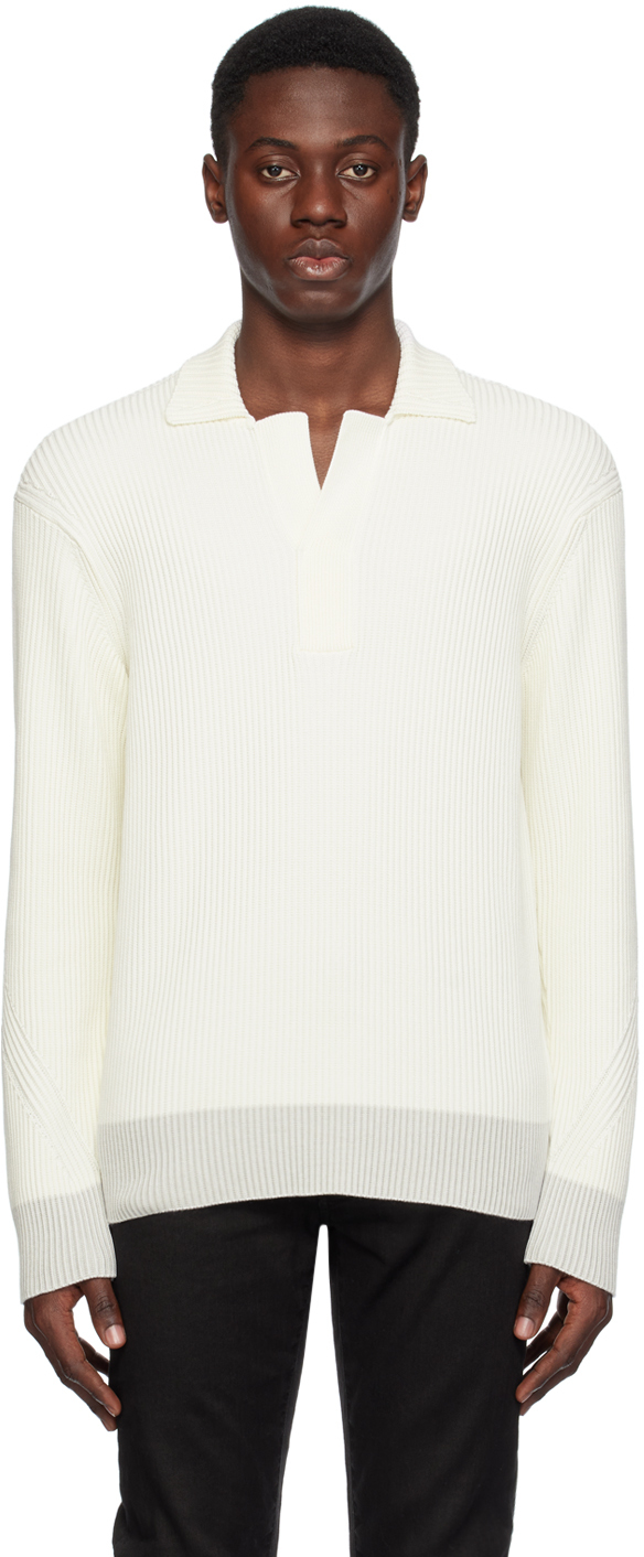 Off-White Open Collar Polo by ZEGNA on Sale