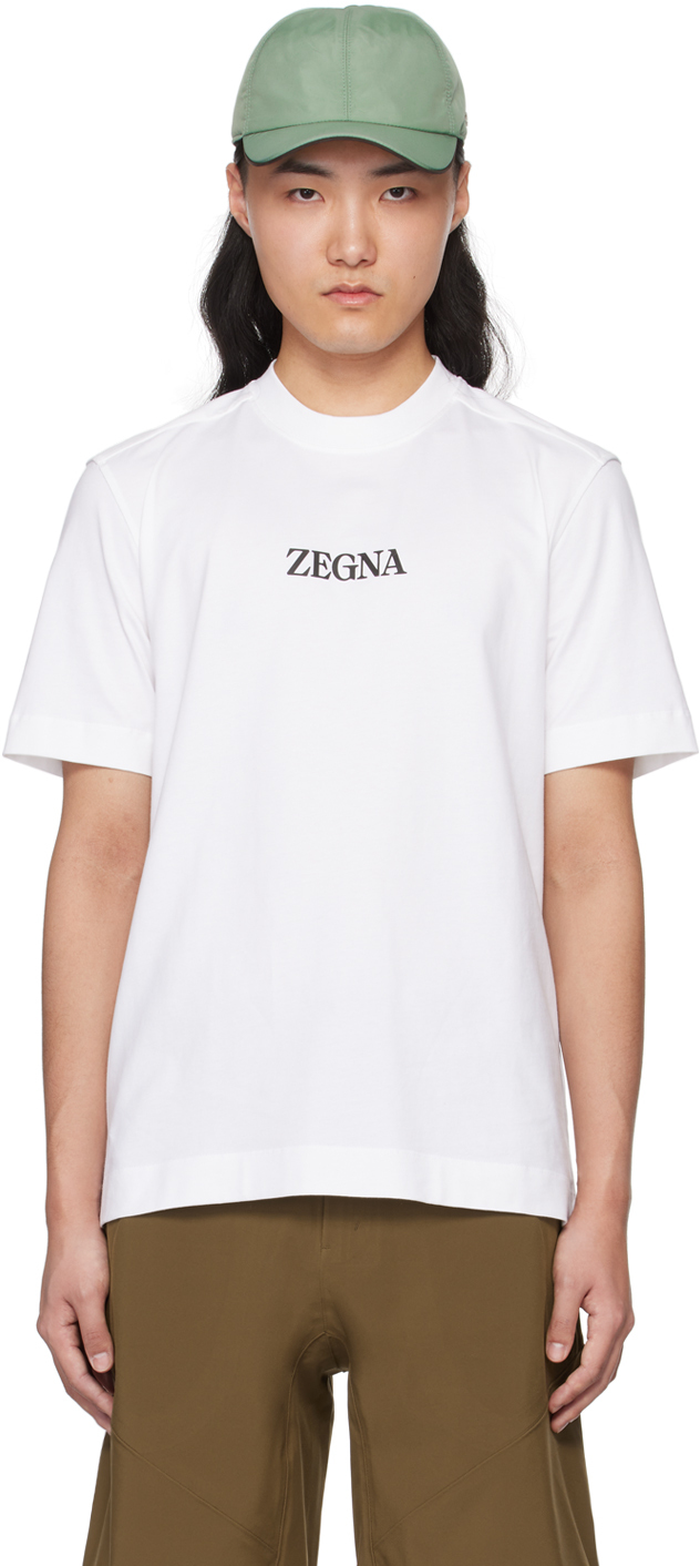 Shop Zegna White Crewneck T-shirt In N01