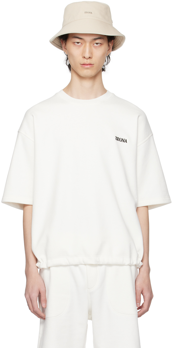 Zegna White Placket Sweatshirt