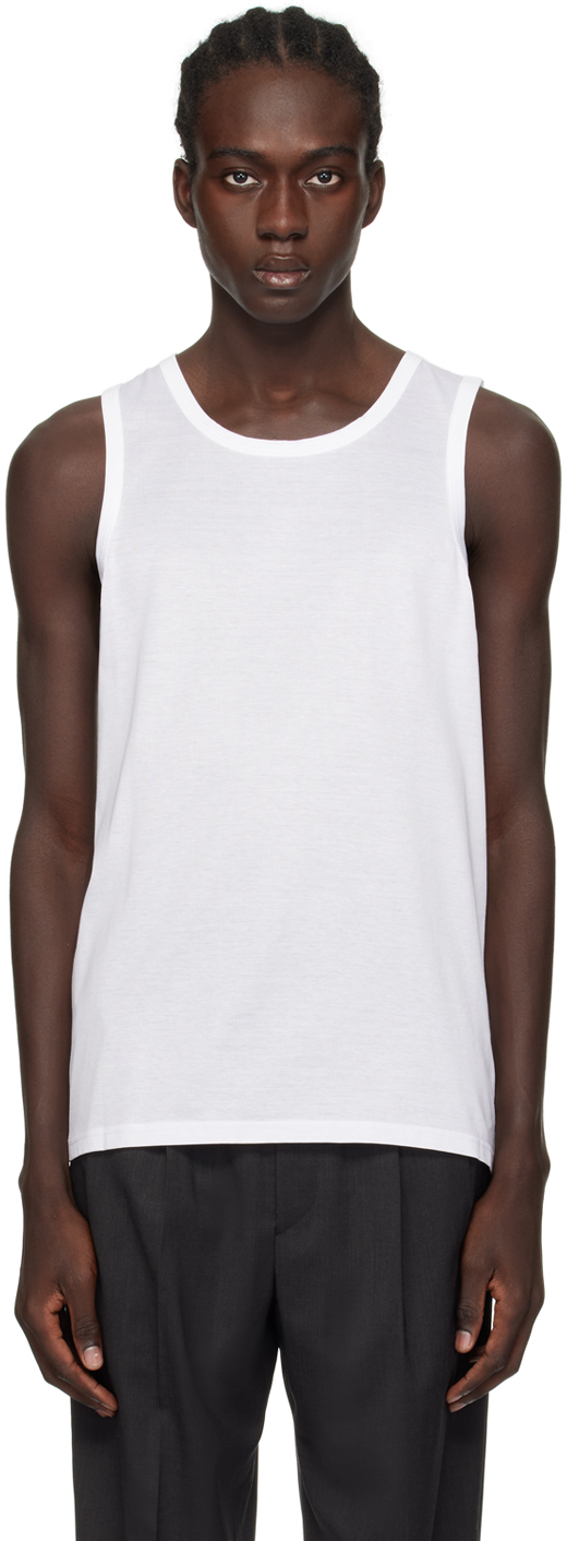 White Scoop Tank Top