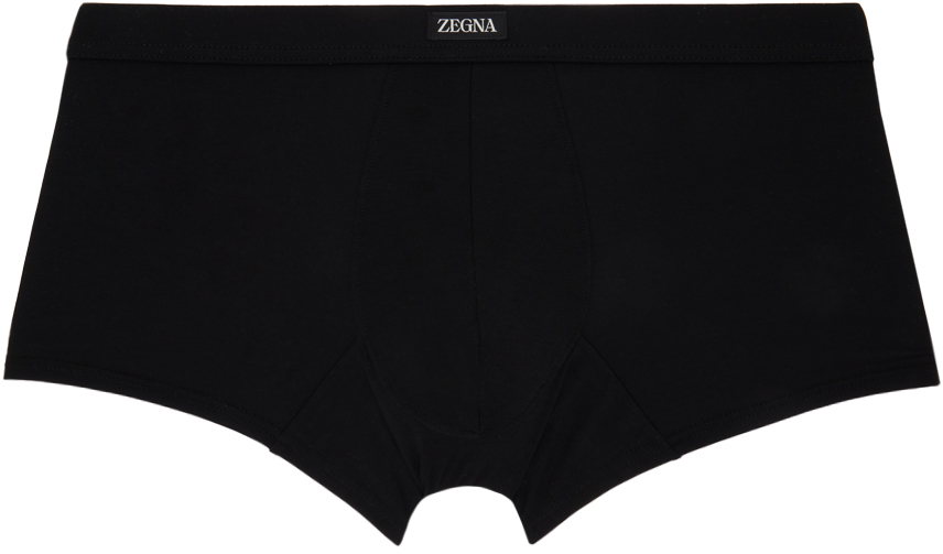 Zegna Black Patch Boxer Briefs In 001 - Black