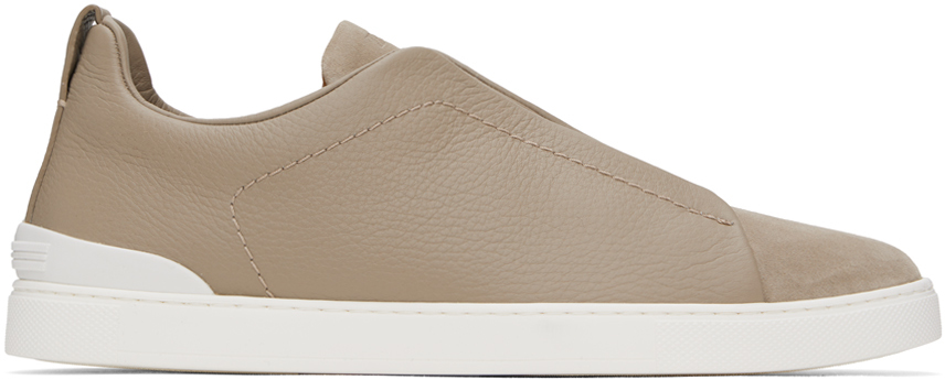 Taupe Triple Stitch Sneakers