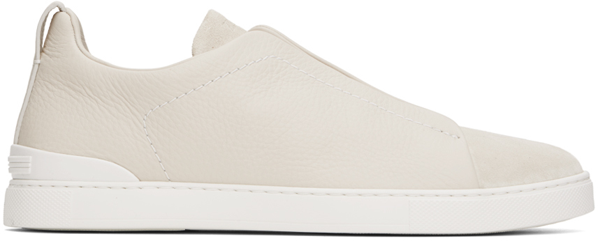【関税込み】ZEGNA オフホワイト Triple Stitch スニーカー Off White Canvas Triple Stitch™ Sneakers FW25 25624621