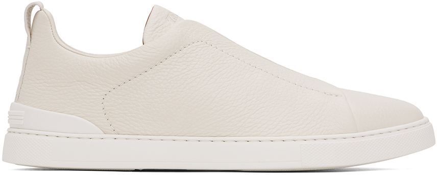 Zegna Off-white Triple Stitch Sneakers In Pan