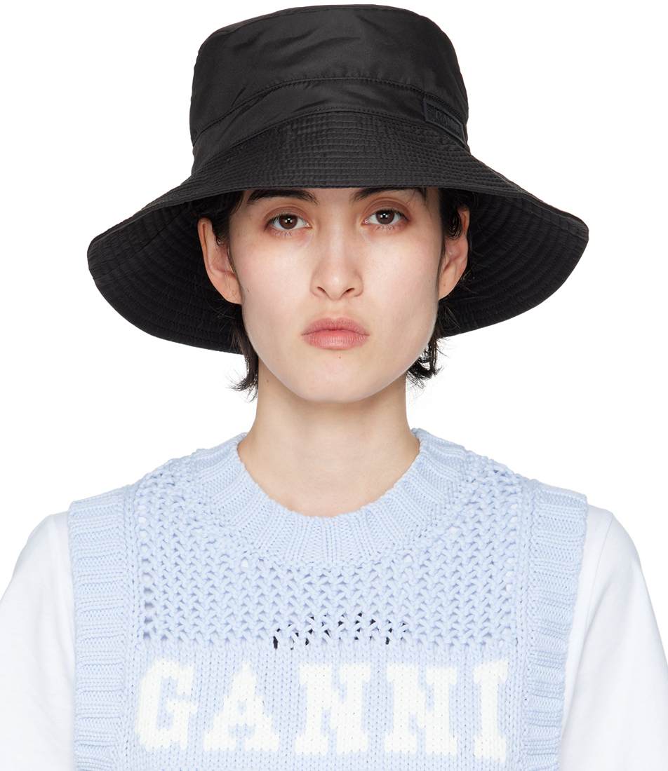 Back Recycled Tech Bucket Hat by GANNI on Sale