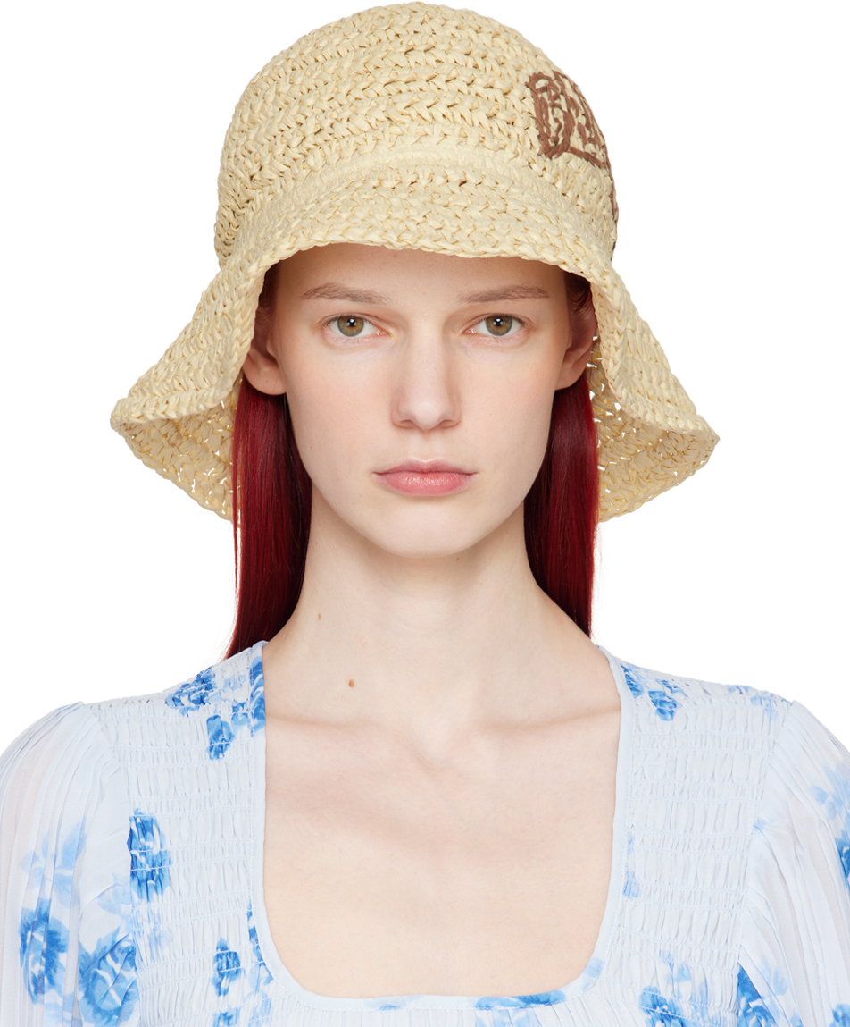 GANNI Beige Summer Bucket Hat