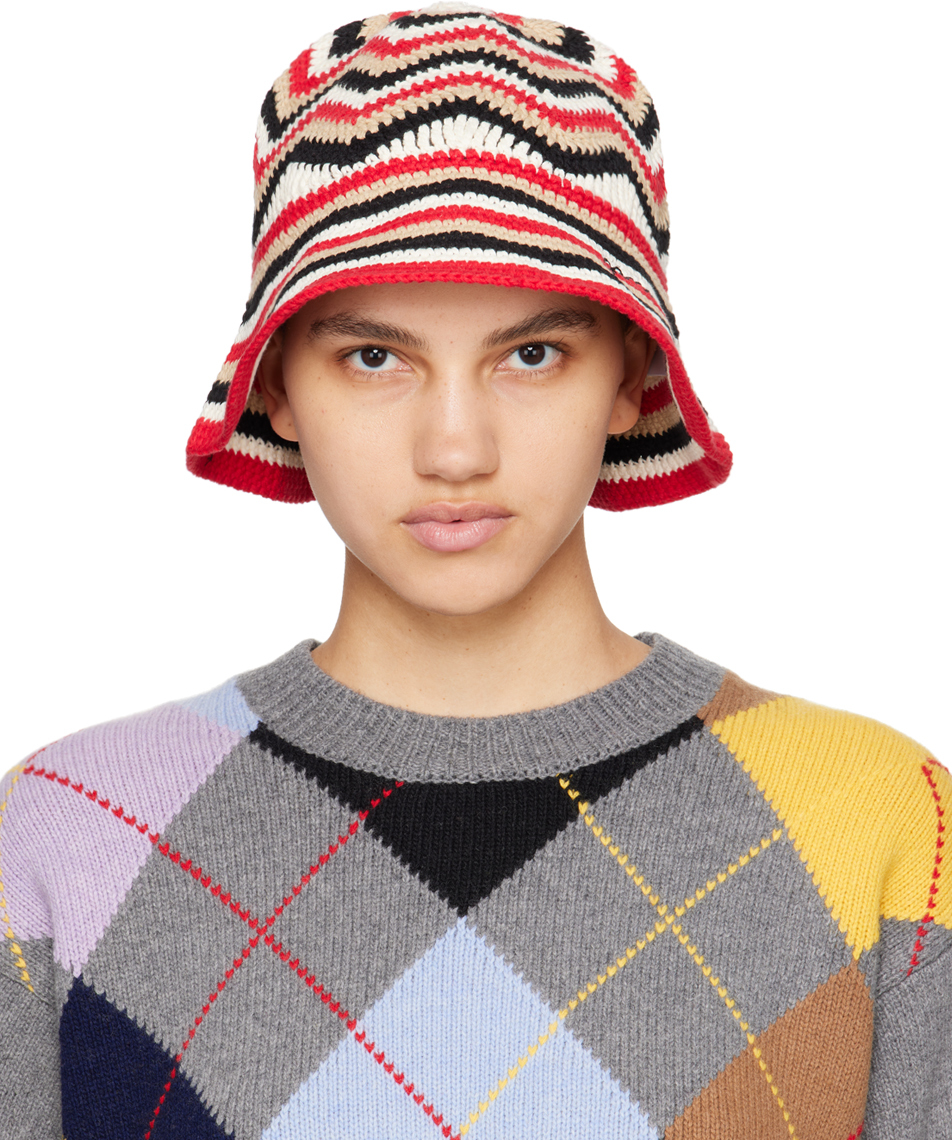 GANNI Multicolor Embroidered Bucket Hat