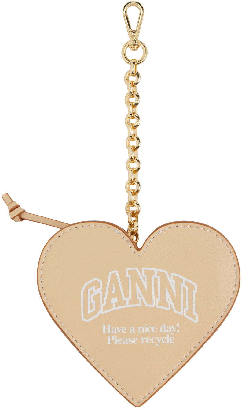 Beige Funny Heart Coin Pouch