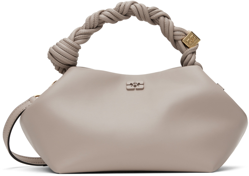 Ganni Taupe Small Bou Bag In 873 Oyster Gray