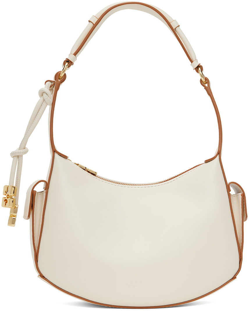 Shop Ganni Off-white Swing Shoulder Bag In 135 Egret