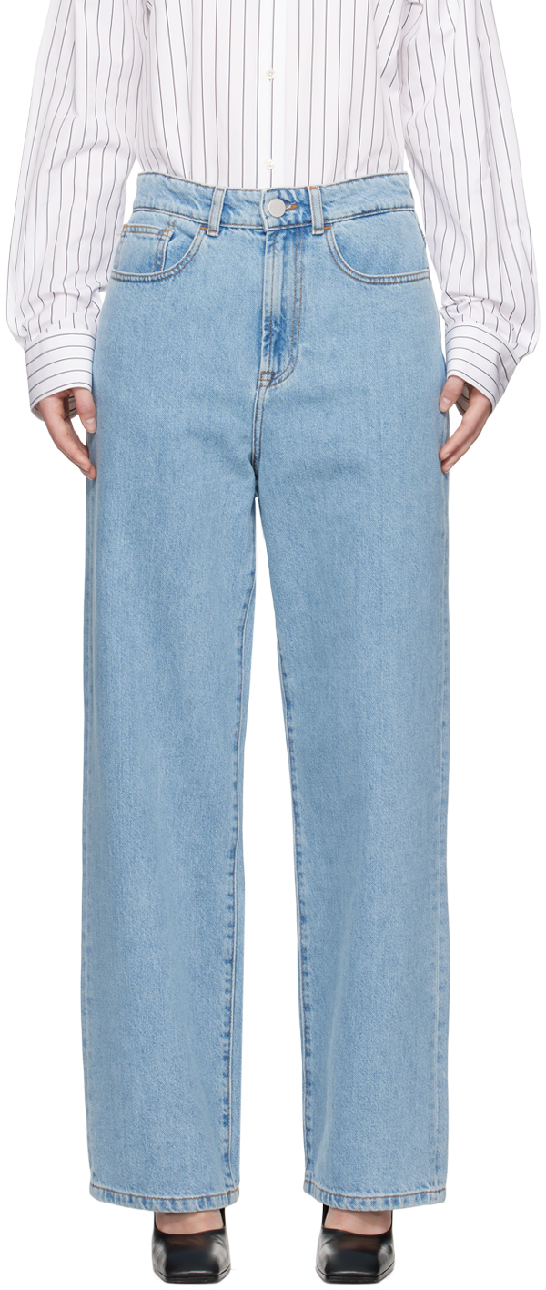 Rohe Blue Wide-leg Jeans In 475 Denim Blue