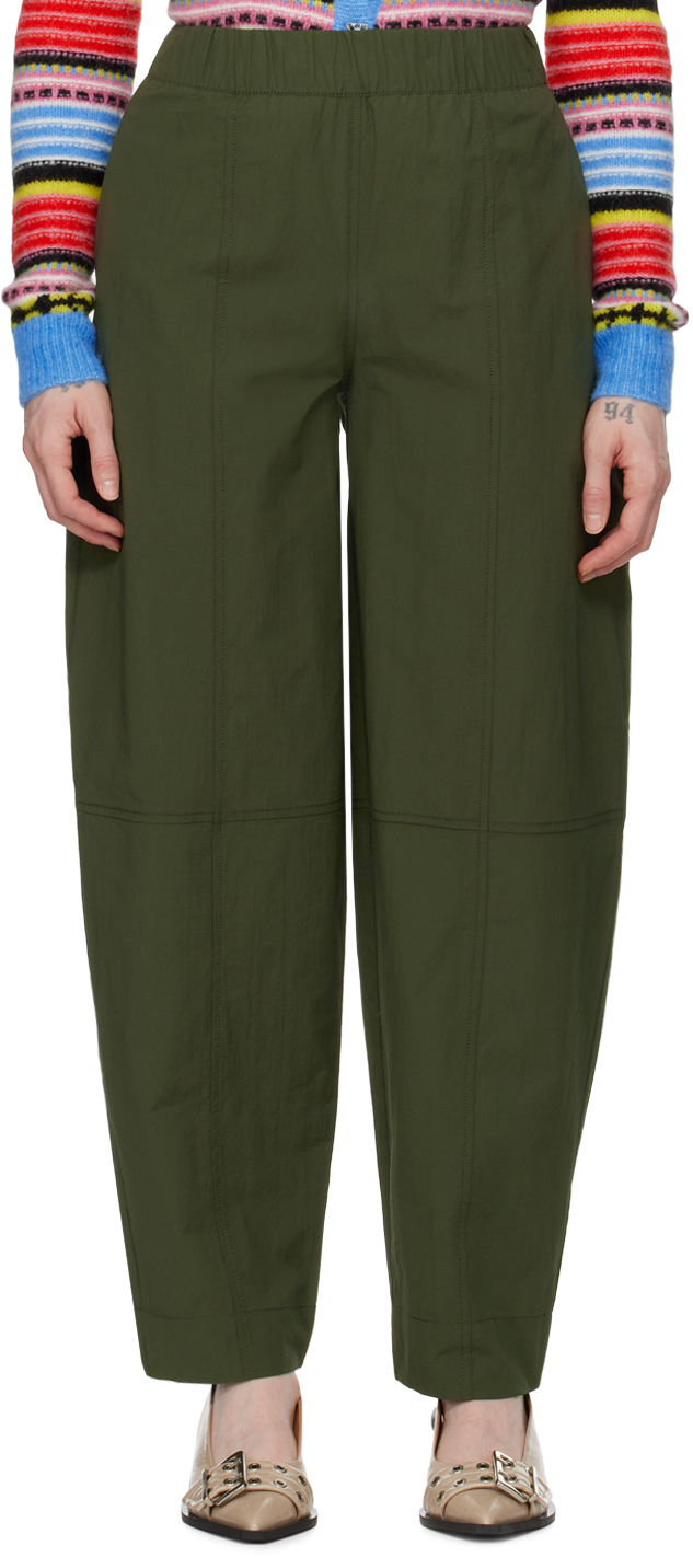 Green Curved Trousers