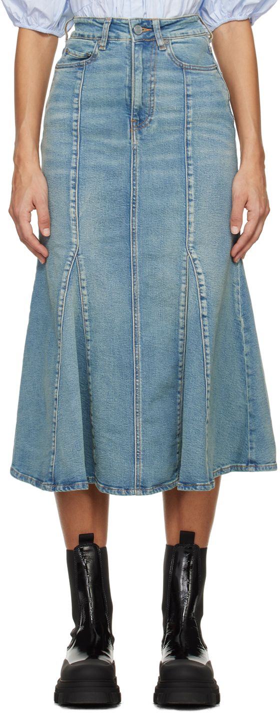 Blue Tint Denim Maxi Skirt