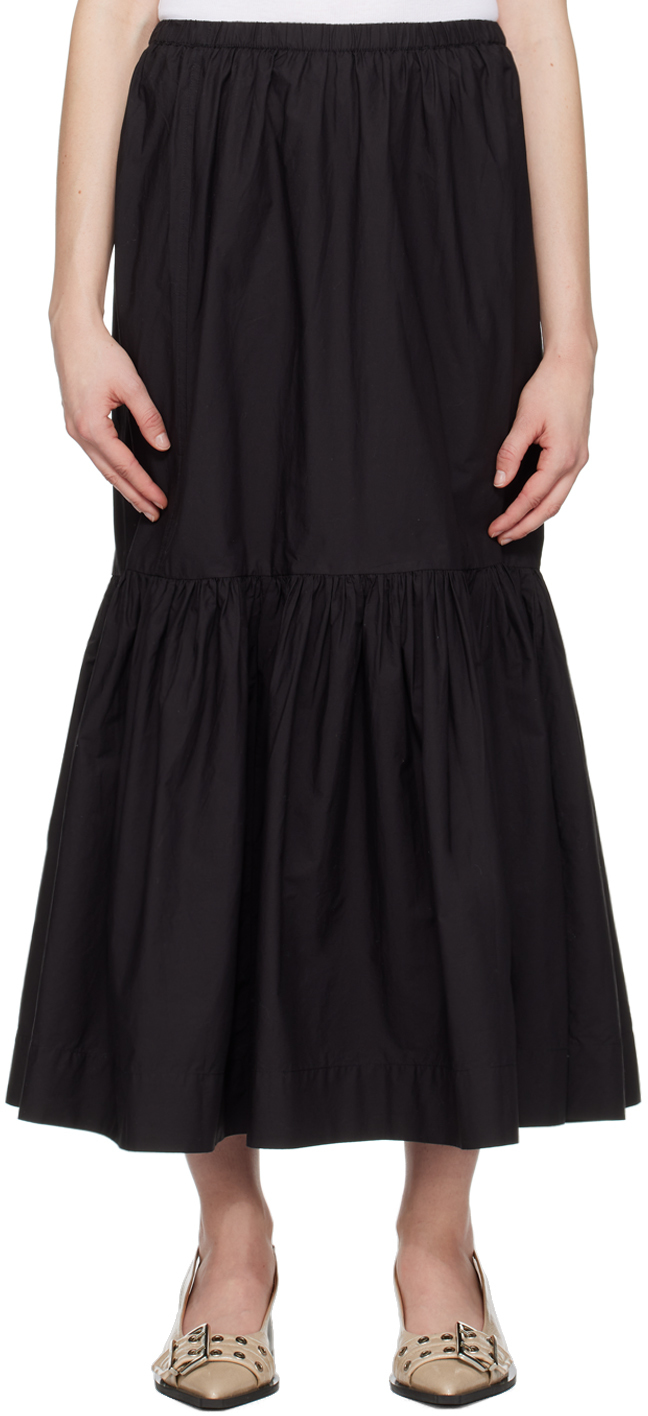 Black Flounce Maxi Skirt