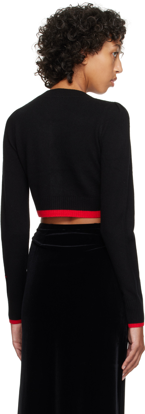 Ganni Bed-detail Merino Wool-blend Cardigan In 099 Black