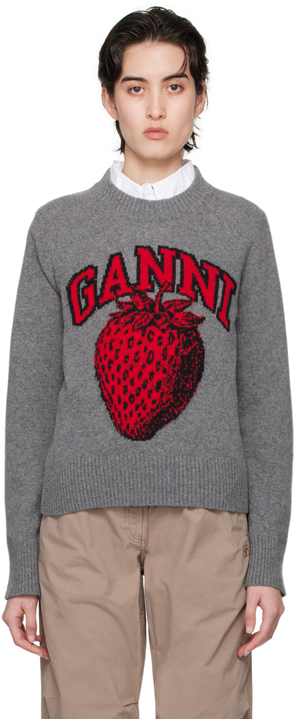 Gray Strawberry Sweater