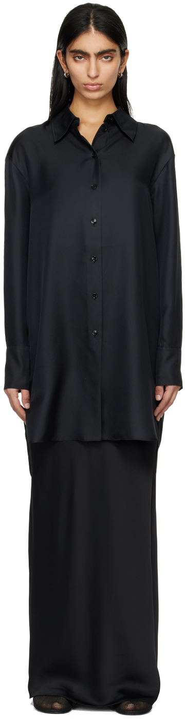 Rohe Oversized Silk Shirt In Black