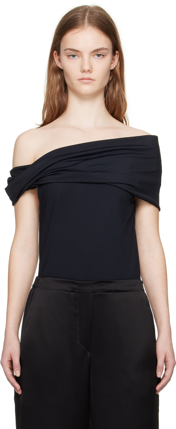 Rohe Black Off-the-shoulder Camisole In 138 Noir