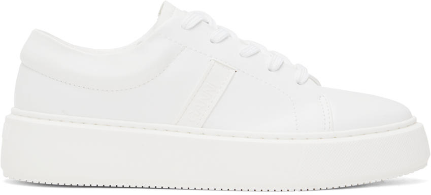White Sporty Mix Cupsole Sneakers