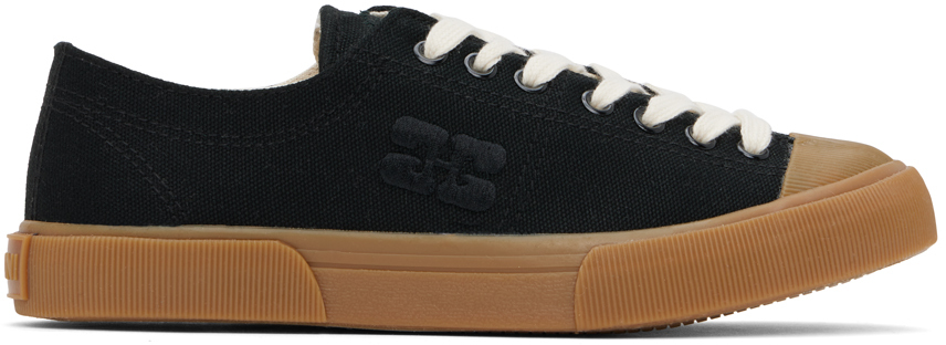 Shop Ganni Black Classic Low Sneakers In 099 Black