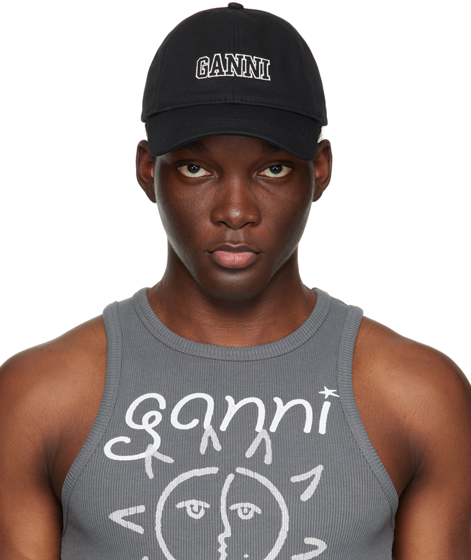 GANNI: Black Software Heavy Cap | SSENSE