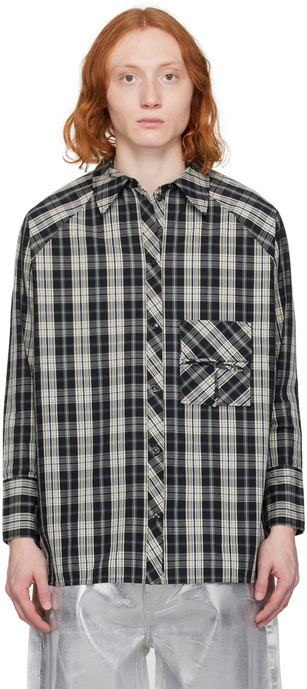 Ganni Black Checkered Shirt