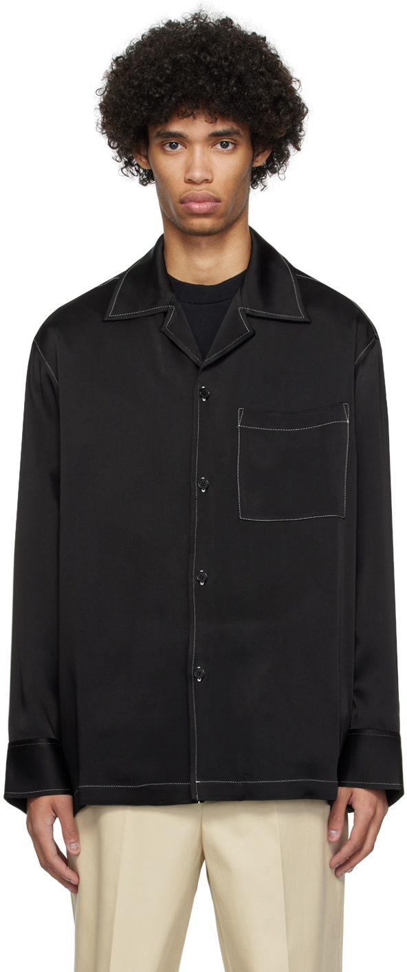 Rohe Black Contrast Shirt In 138 Noir