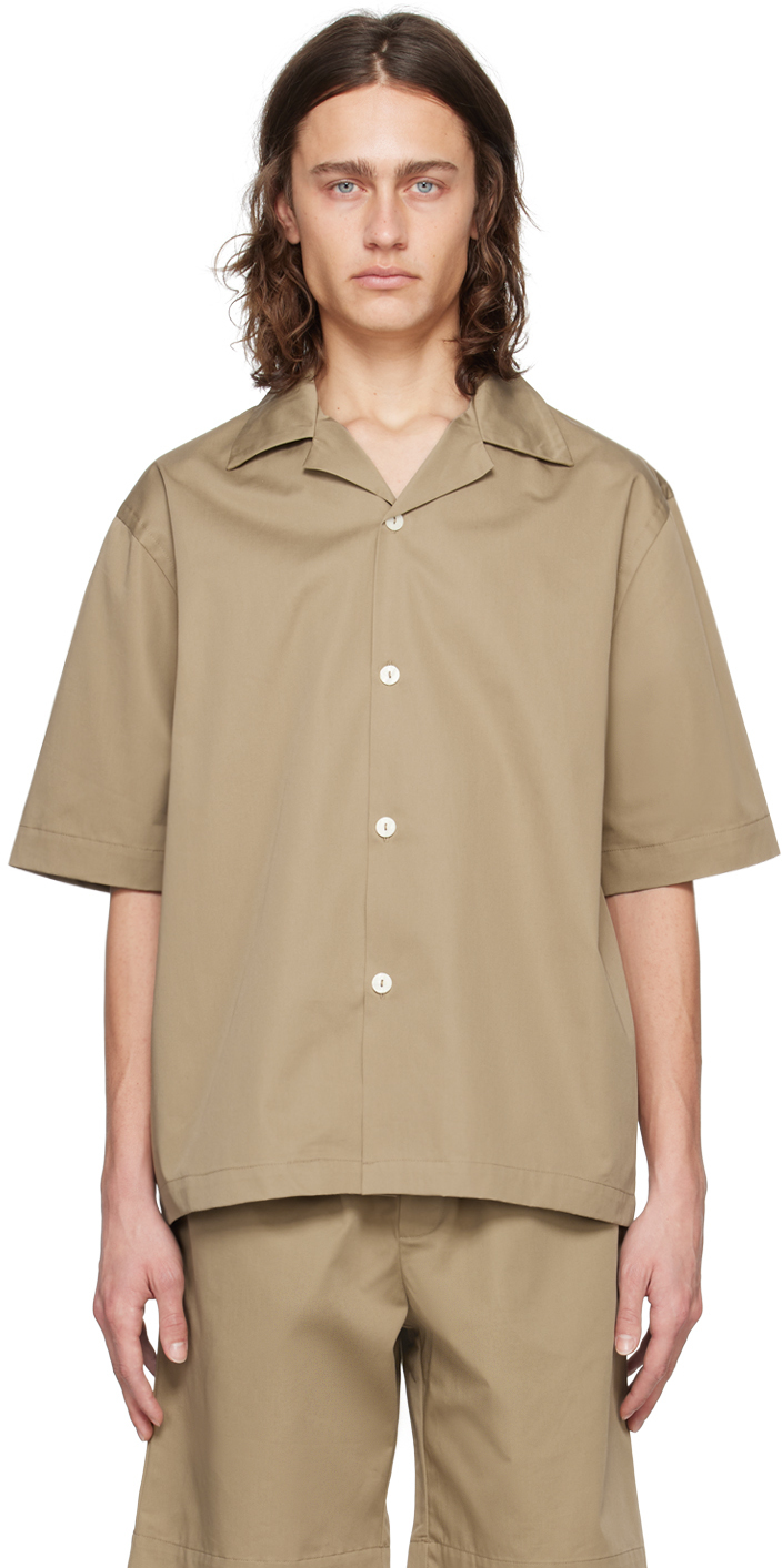 Rohe Beige Camp Collar Shirt In 095 Toffee