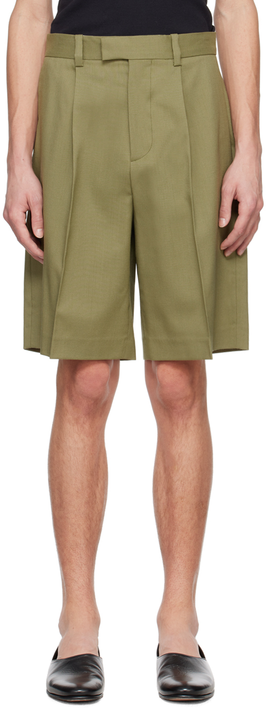 Rohe Green Pleated Shorts In 093 Sage