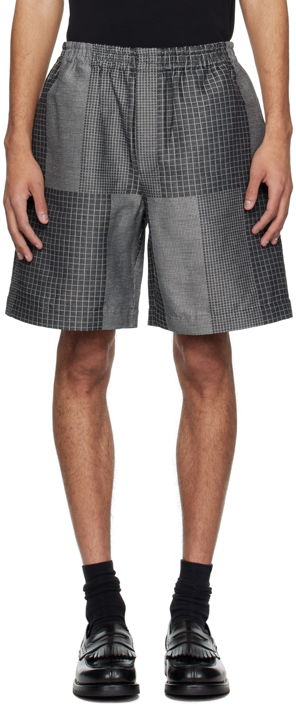 Rohe Gray Jacquard Shorts In 370 Archipaper Dark