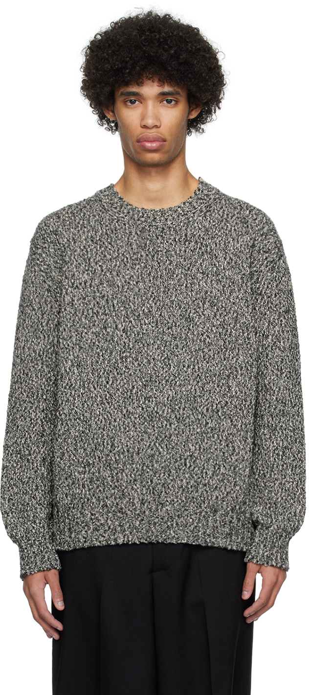 Shop Rohe Black & White Crewneck Sweater In 949 Black/cream Mela