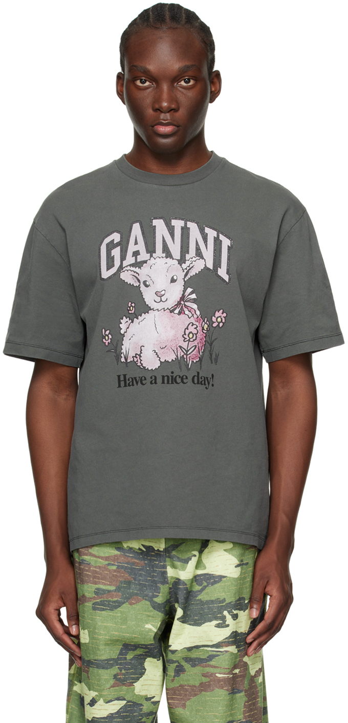 Gray Relaxed Lamb T-Shirt