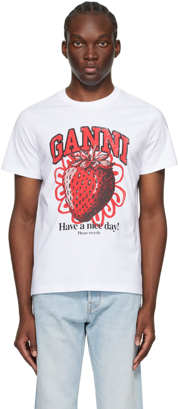 White Relaxed Strawberry T-Shirt