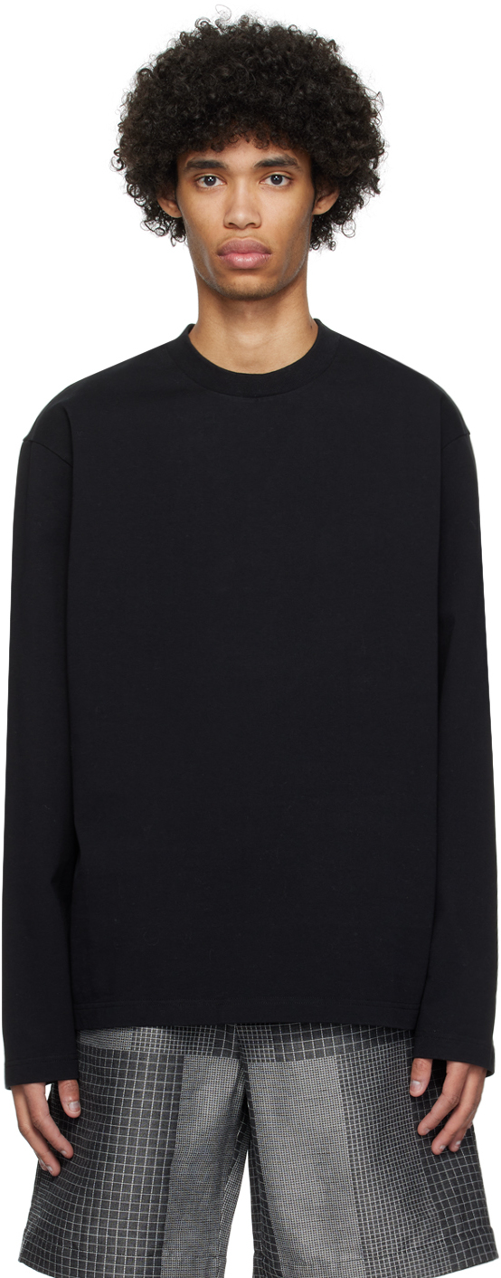 Rohe Black Oversized Long Sleeve T-shirt In 138 Noir