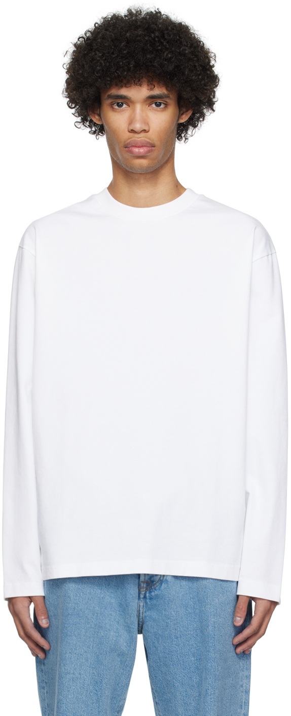 Rohe White Oversized Long Sleeve T-shirt In 112 White