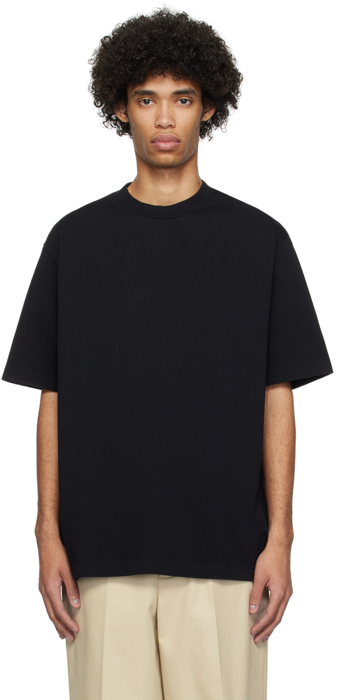 Róhe: Black Oversized T-Shirt | SSENSE Canada