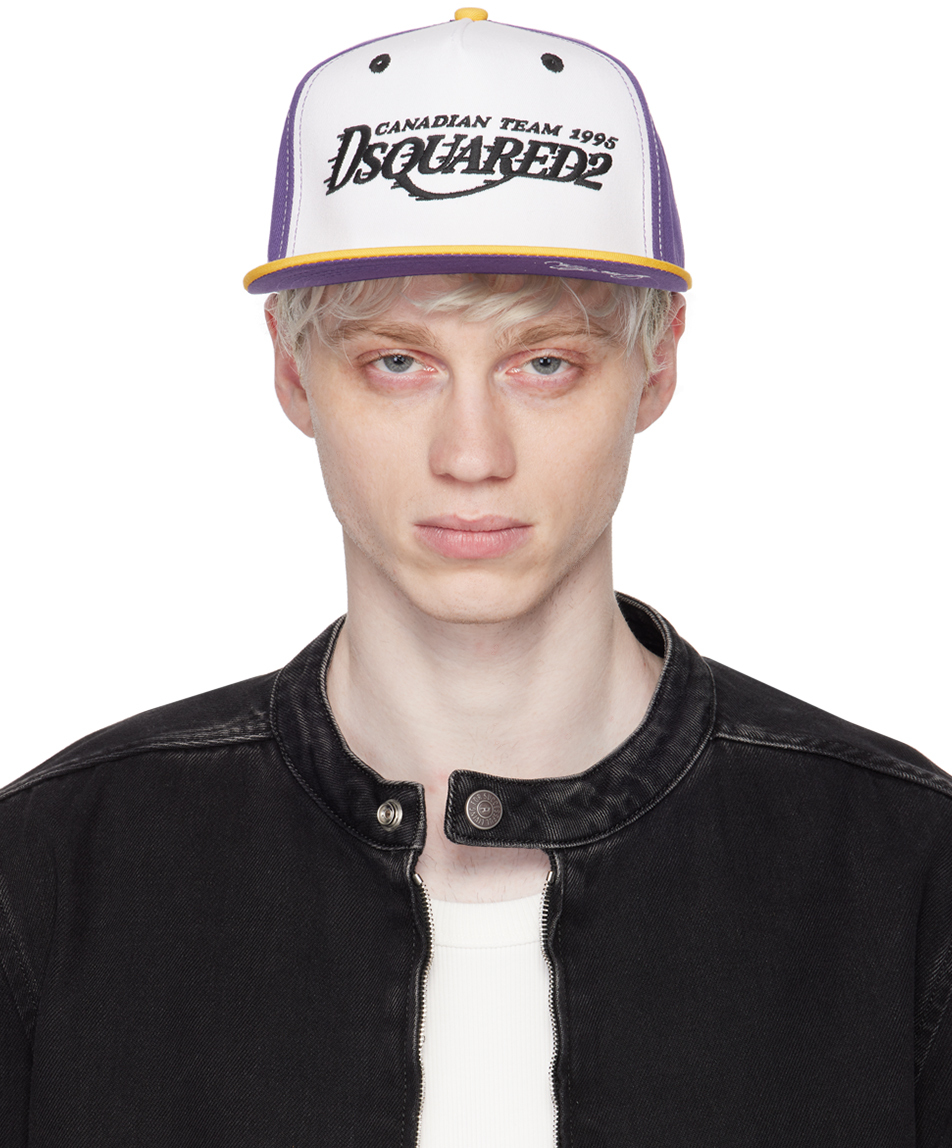 Purple & Yellow Basket Baseball Cap by Dsquared2 on Sale