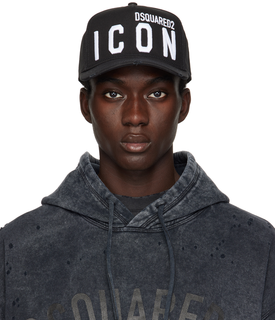 Dsquared2: Black Be Icon Baseball Cap | SSENSE Canada