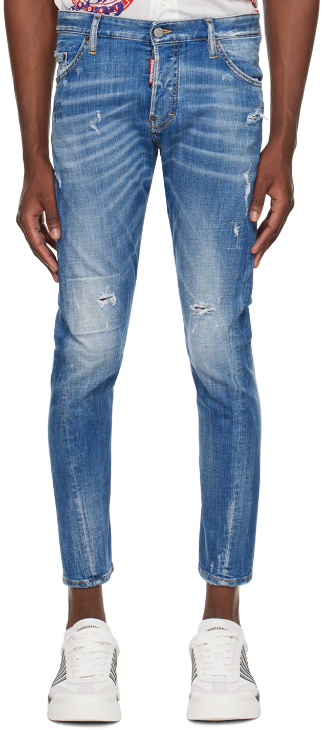 Dsquared2 Blue Sexy Twist Jeans In 470 Navy Blue