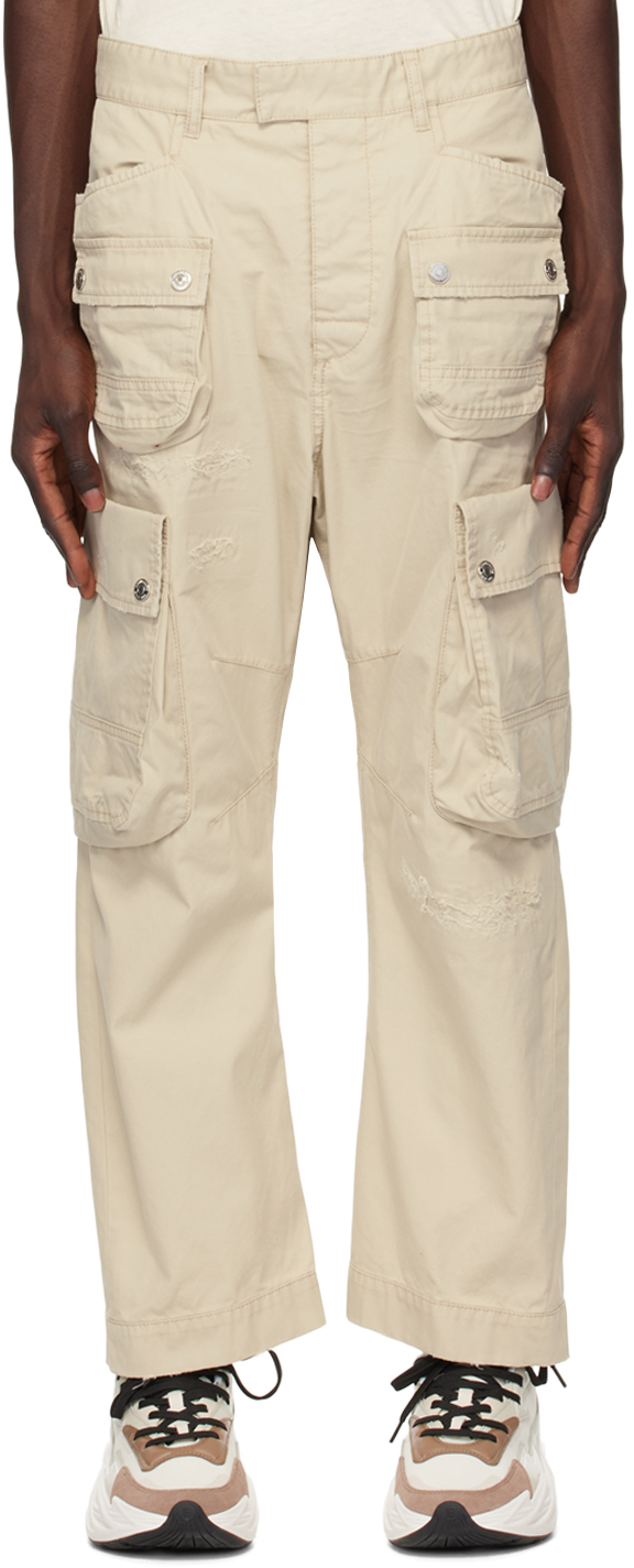 Beige Multipocket Cargo Pants