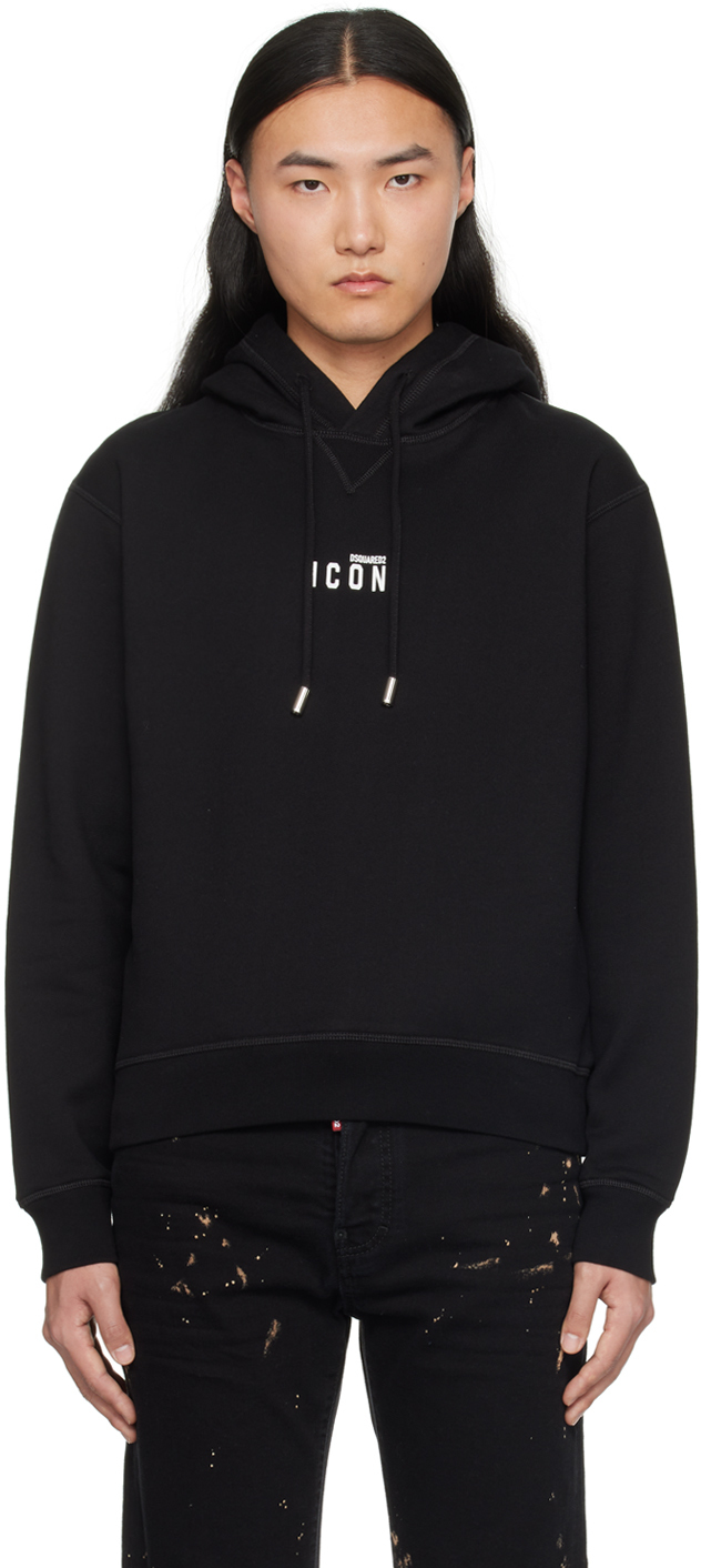 Black Mini 'Icon' Hoodie by Dsquared2 on Sale