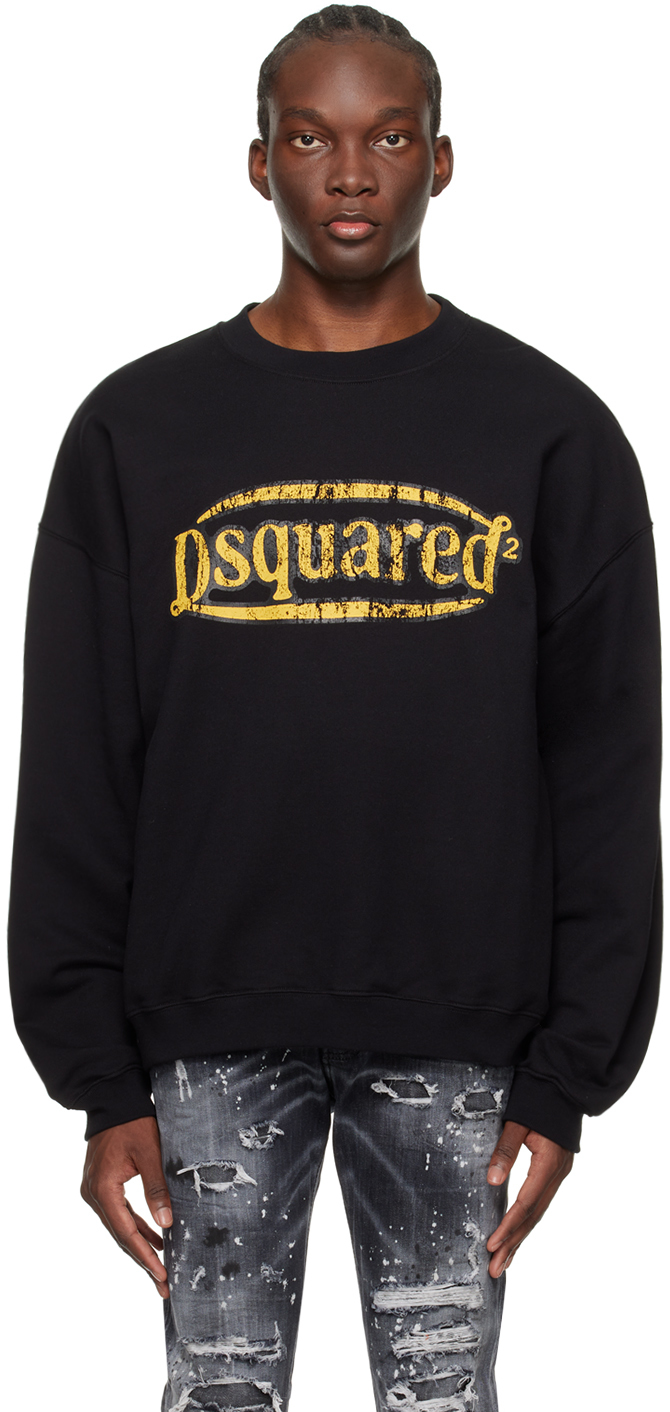 Dsquared2 Black Printed Sweatshirt In 900 Black