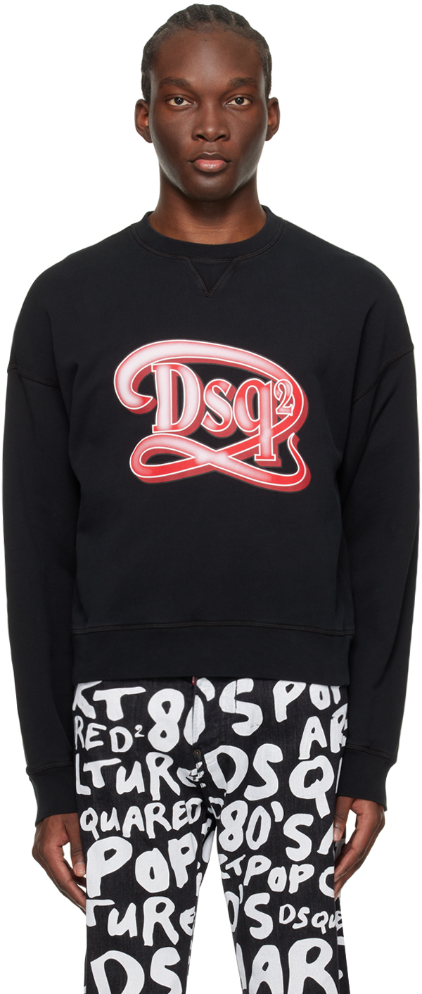 Dsquared2 Black Drop Fit Sweatshirt In 900 Black