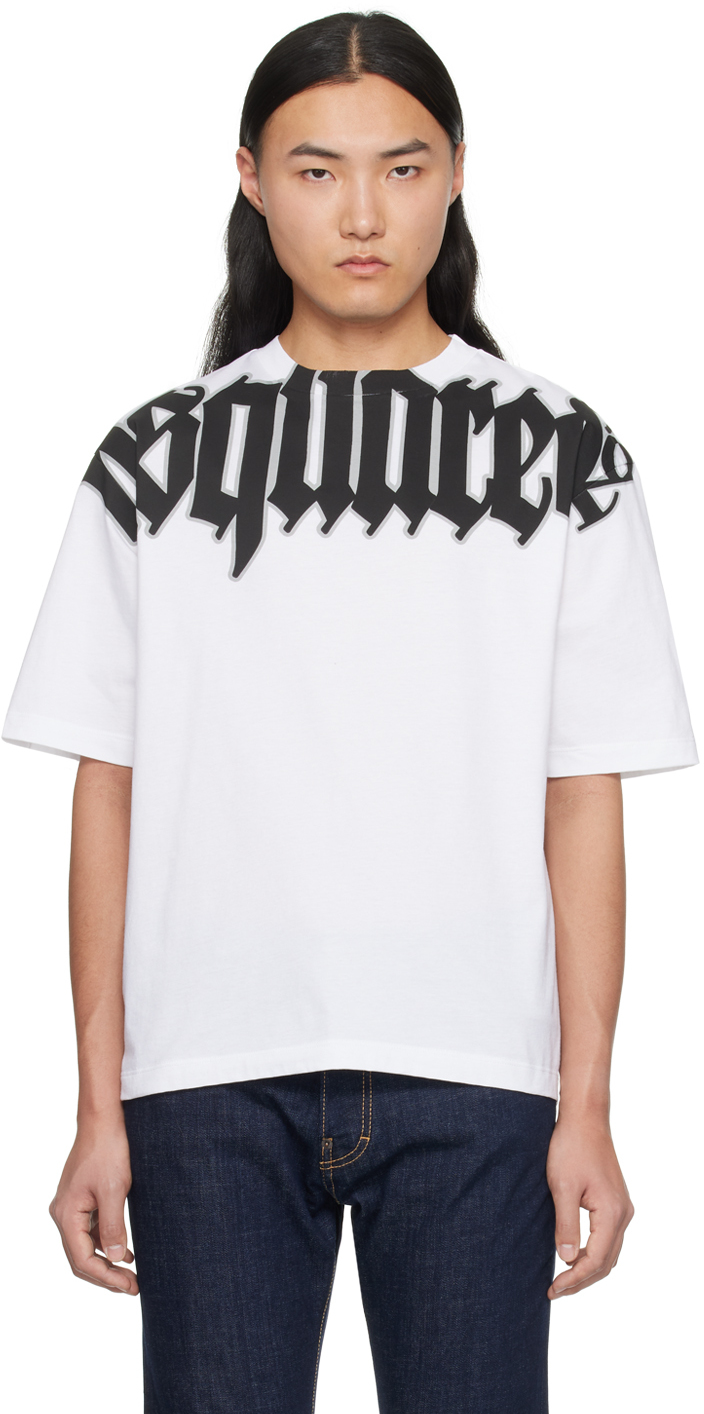Dsquared2 White Gothic Cool Fit T-shirt In 100 White