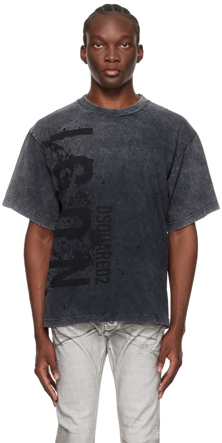 Shop Dsquared2 Gray Icon Splash T-shirt In 814 Col. 814