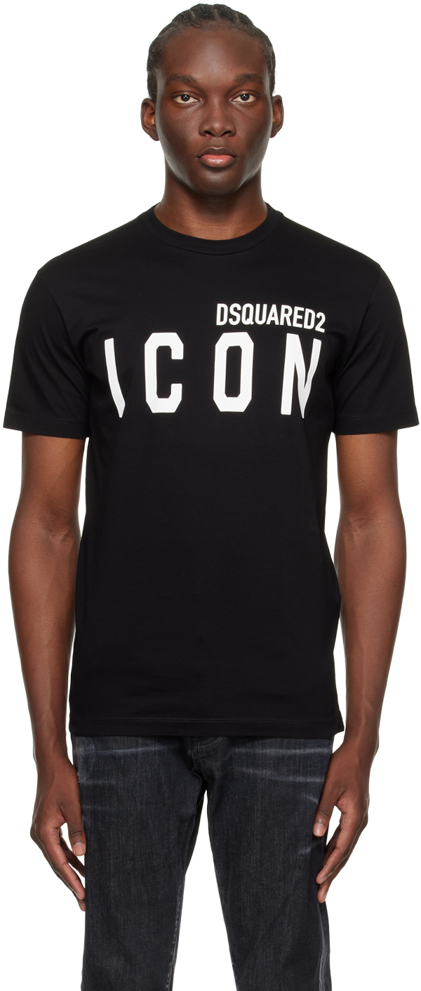Dsquared2: Black Be Icon Cool T-Shirt | SSENSE Canada