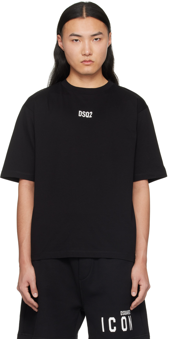 Shop Dsquared2 Black 'dsq2' T-shirt In 900 Black