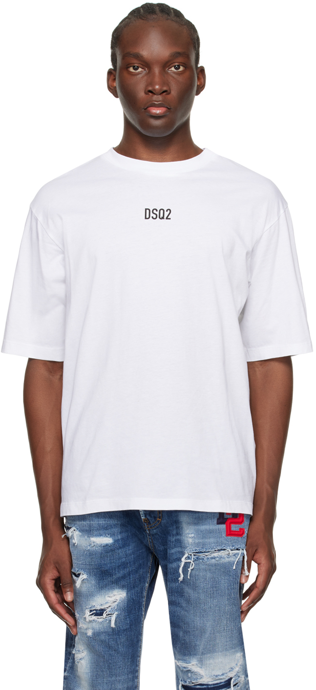 Shop Dsquared2 White Loose Fit T-shirt In 100 White