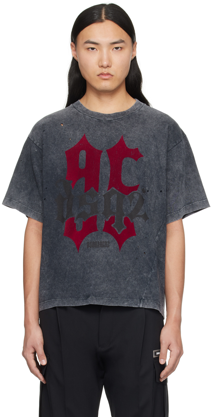 T-Shirt Dsquared2 D9M205040 Tshirt D2 Black/Orange PE24