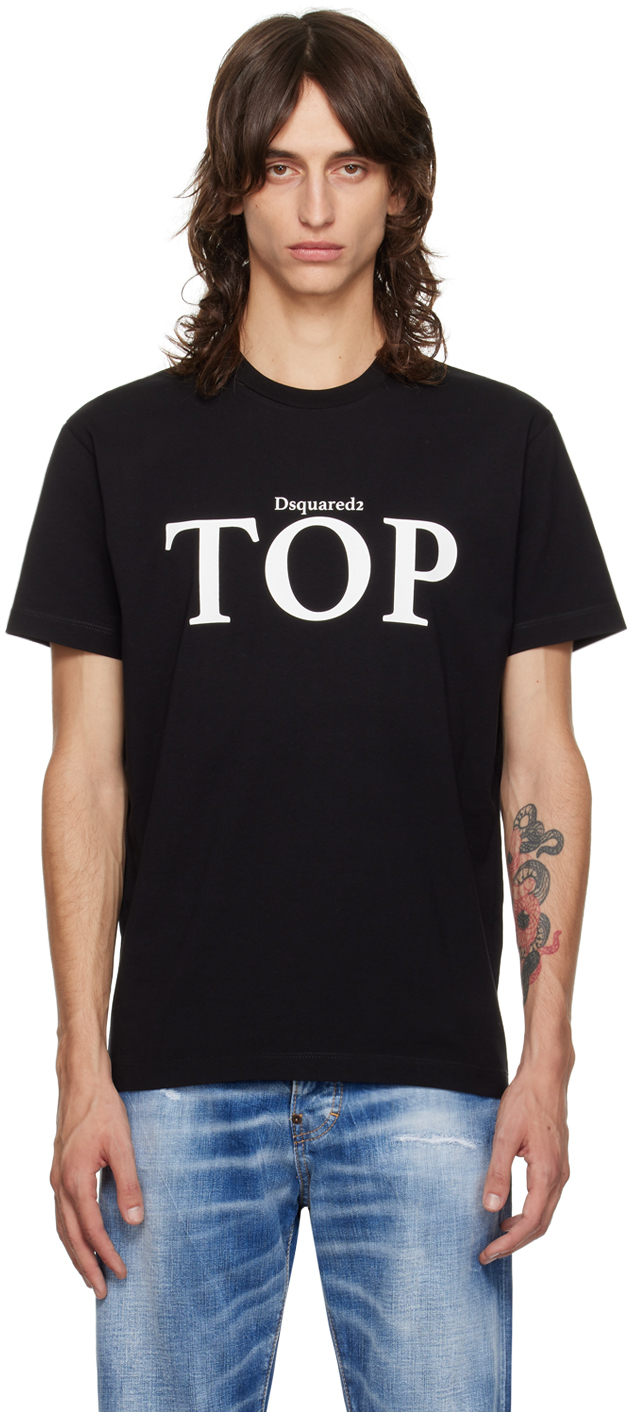 Shop Dsquared2 Black 'top' Cool Fit T-shirt In 900 Black